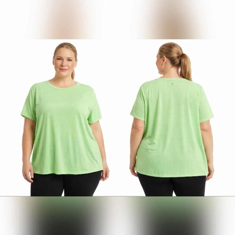 #1077 Ideology Green Ash Mesh Athletic Tee 3X Loose Fit Short Sleeve Activewear